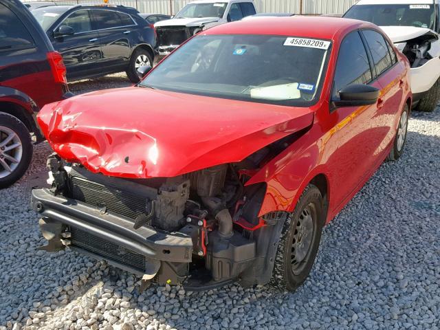 3VW2K7AJ4EM249096 - 2014 VOLKSWAGEN JETTA BASE RED photo 2