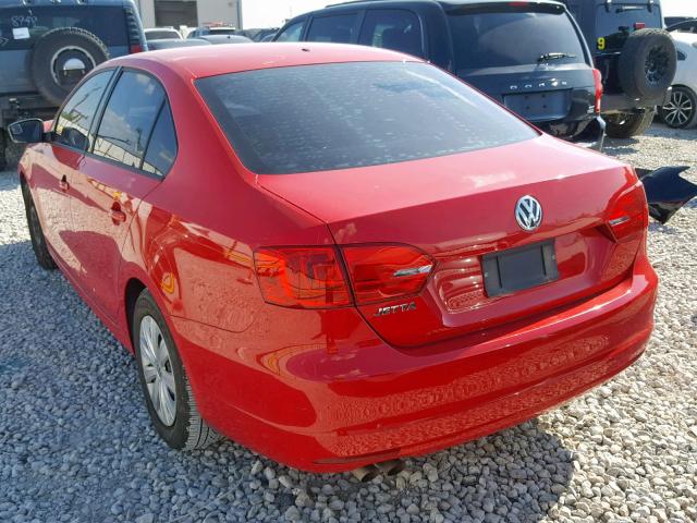 3VW2K7AJ4EM249096 - 2014 VOLKSWAGEN JETTA BASE RED photo 3