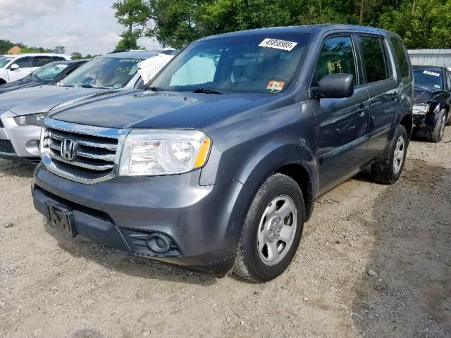 5FNYF4H23CB013359 - 2012 HONDA PILOT LX GRAY photo 2