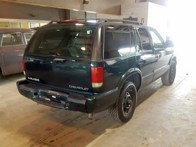 1GNDT13W81K248136 - 2001 CHEVROLET BLAZER GREEN photo 4