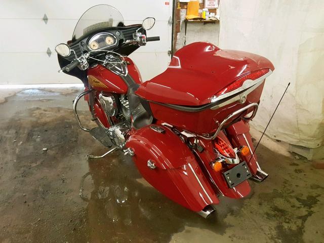 56KTCAAA9E3314683 - 2014 INDIAN MOTORCYCLE CO. CHIEFTAIN RED photo 3