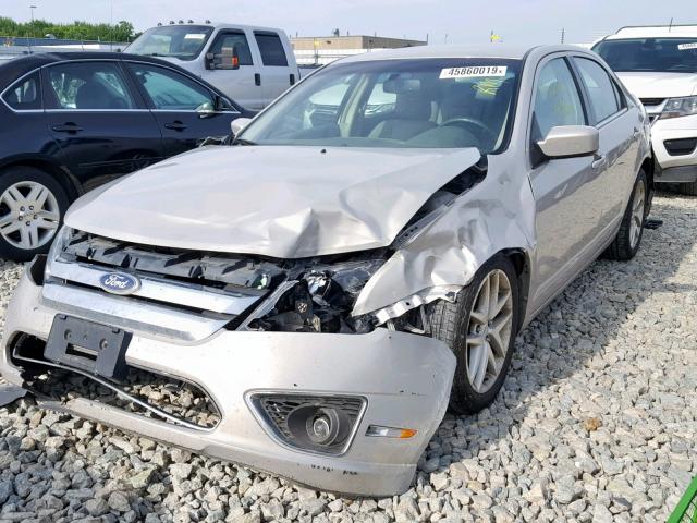 3FAHP0JA3AR395661 - 2010 FORD FUSION SEL GRAY photo 2