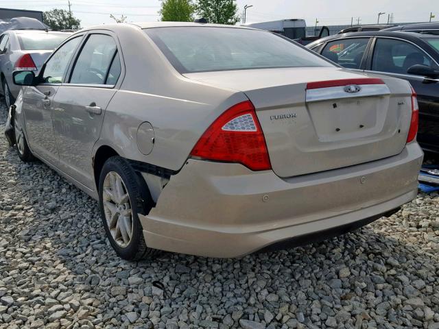 3FAHP0JA3AR395661 - 2010 FORD FUSION SEL GRAY photo 3