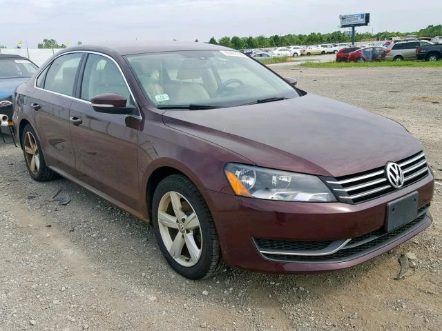 1VWBP7A31DC050591 - 2013 VOLKSWAGEN PASSAT SE MAROON photo 1