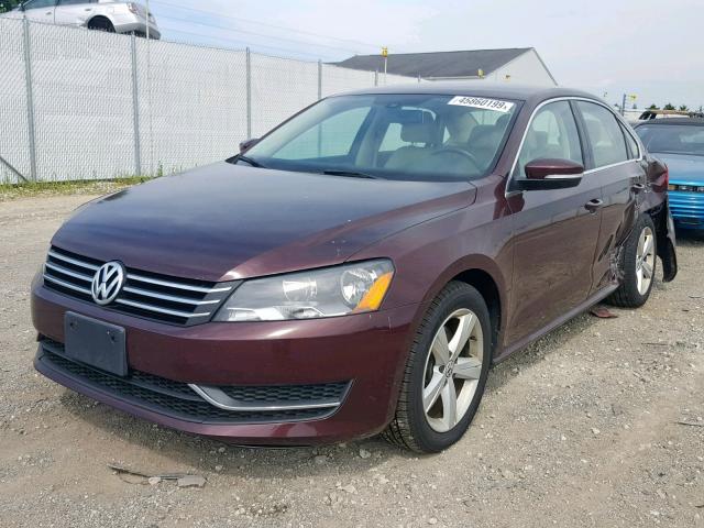 1VWBP7A31DC050591 - 2013 VOLKSWAGEN PASSAT SE MAROON photo 2