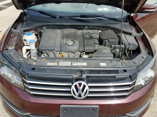 1VWBP7A31DC050591 - 2013 VOLKSWAGEN PASSAT SE MAROON photo 7