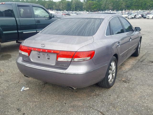 KMHFC46F76A059016 - 2006 HYUNDAI AZERA SE SILVER photo 4