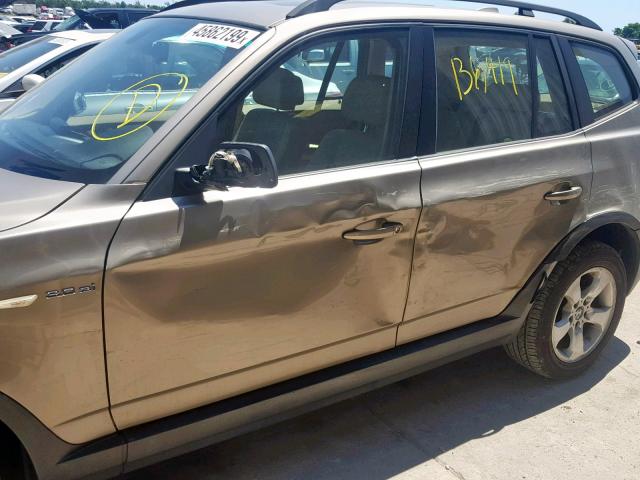 WBXPC93438WJ07810 - 2008 BMW X3 3.0SI GOLD photo 9