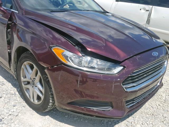 3FA6P0HR1DR233700 - 2013 FORD FUSION SE BURGUNDY photo 9