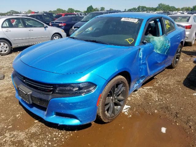 2C3CDXBG2JH312875 - 2018 DODGE CHARGER SX BLUE photo 2