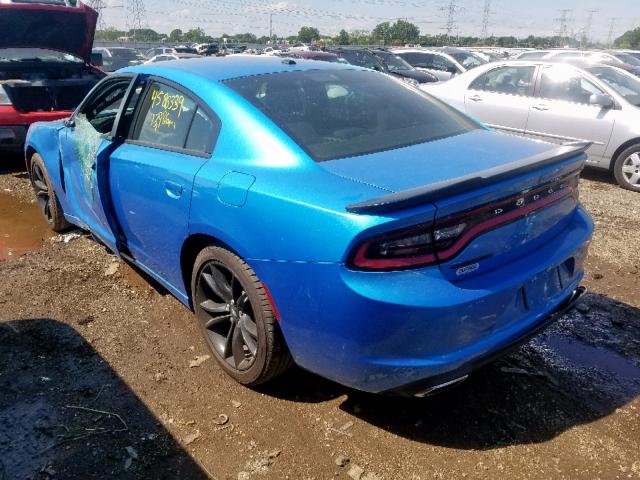 2C3CDXBG2JH312875 - 2018 DODGE CHARGER SX BLUE photo 3