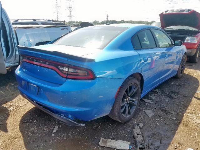 2C3CDXBG2JH312875 - 2018 DODGE CHARGER SX BLUE photo 4