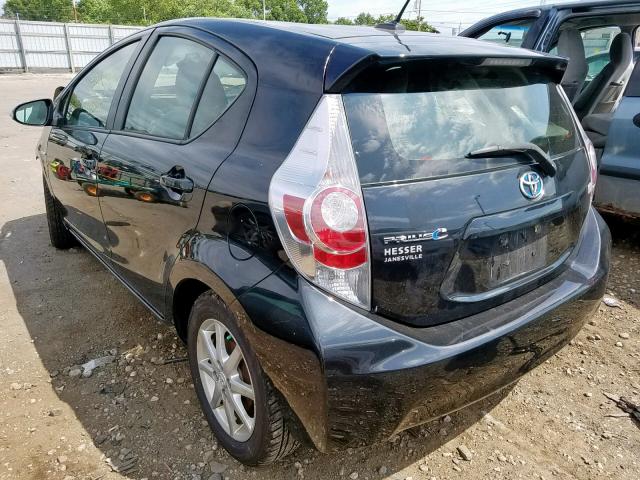 JTDKDTB38C1008318 - 2012 TOYOTA PRIUS C BLACK photo 3