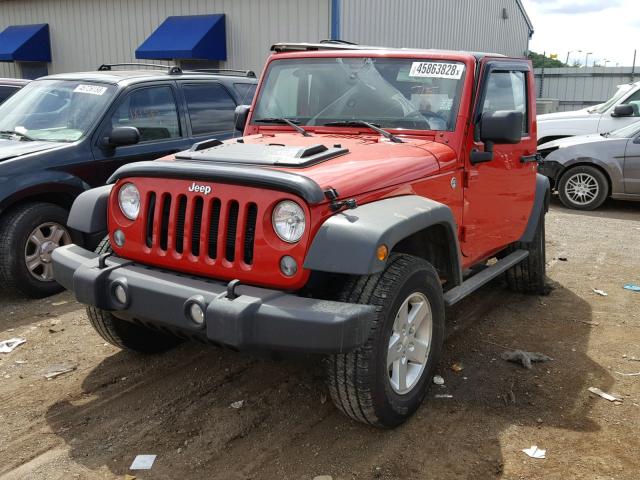 1C4AJWAG2EL222142 - 2014 JEEP WRANGLER S RED photo 2