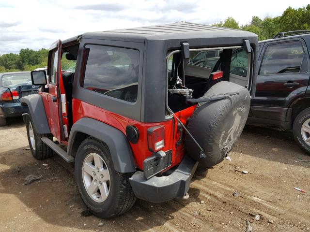 1C4AJWAG2EL222142 - 2014 JEEP WRANGLER S RED photo 3