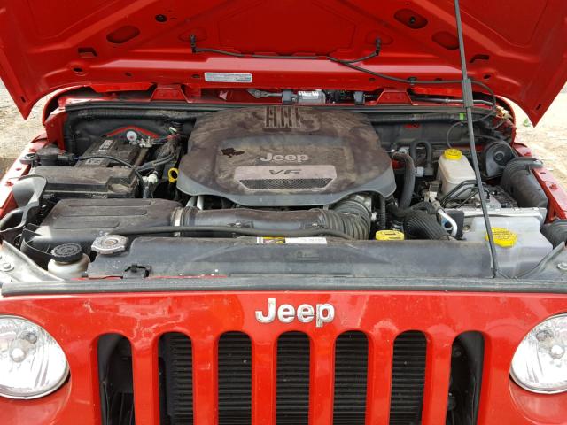 1C4AJWAG2EL222142 - 2014 JEEP WRANGLER S RED photo 7