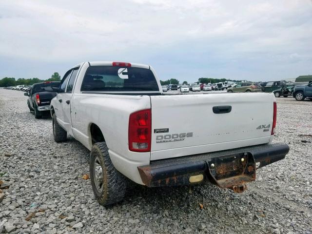 3D7KU28C64G141587 - 2004 DODGE RAM 2500 S WHITE photo 3