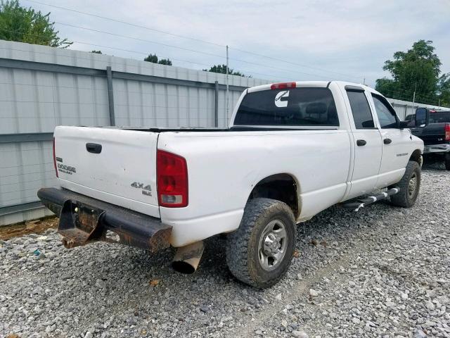 3D7KU28C64G141587 - 2004 DODGE RAM 2500 S WHITE photo 4