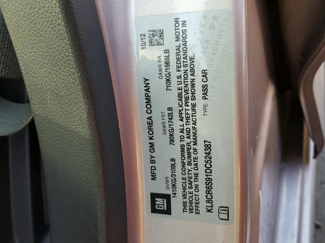 KL8CB6S91DC524387 - 2013 CHEVROLET SPARK LS PINK photo 10