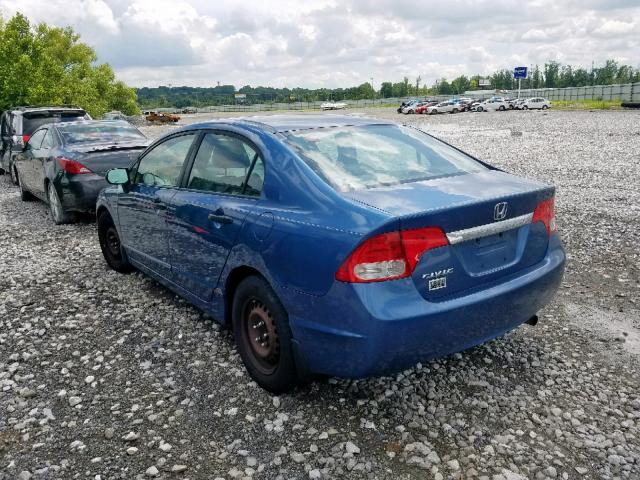 19XFA1F39AE001316 - 2010 HONDA CIVIC VP BLUE photo 3