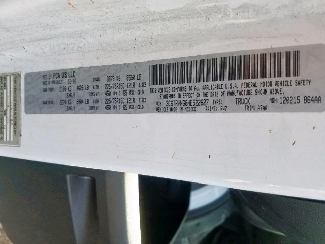 3C6TRVNG8HE522827 - 2017 RAM PROMASTER Ağ foto 10