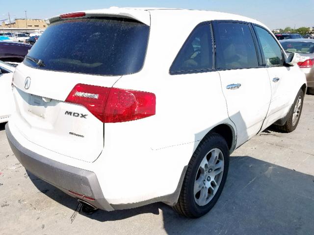 2HNYD28347H510420 - 2007 ACURA MDX TECHNO WHITE photo 4