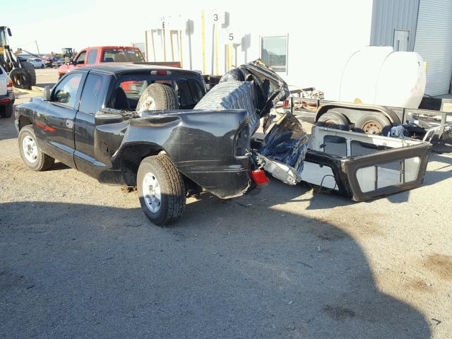 1B7GL22Y2XS249385 - 1999 DODGE DAKOTA BLACK photo 3