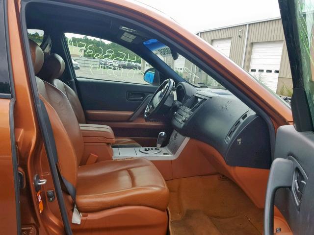 JNRBS08W54X402055 - 2004 INFINITI FX45 ORANGE photo 5