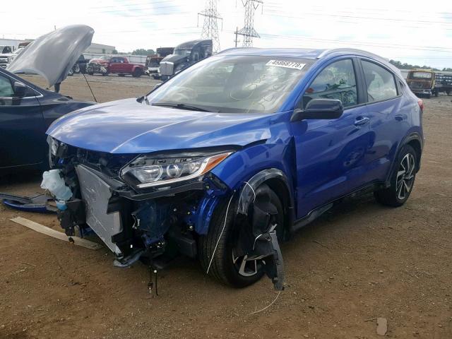 3CZRU6H14KG716193 - 2019 HONDA HR-V SPORT BLUE photo 2