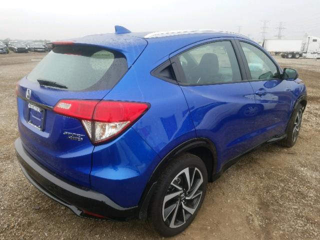 3CZRU6H14KG716193 - 2019 HONDA HR-V SPORT BLUE photo 4