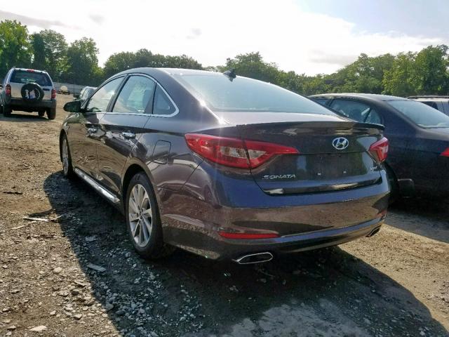 5NPE34AF7HH550981 - 2017 HYUNDAI SONATA SPO CHARCOAL photo 3