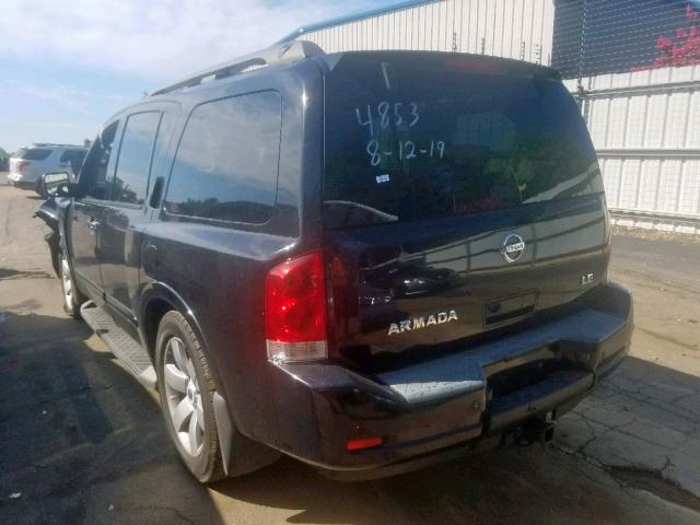 5N1BA08D48N604853 - 2008 NISSAN ARMADA SE BLACK photo 3