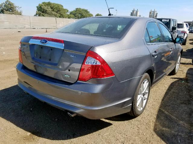 3FAHP0JG0AR217128 - 2010 FORD FUSION SEL GRAY photo 4