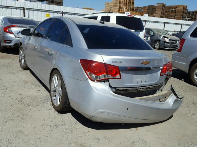 1G1PH5S93B7218405 - 2011 CHEVROLET CRUZE LTZ SILVER photo 3