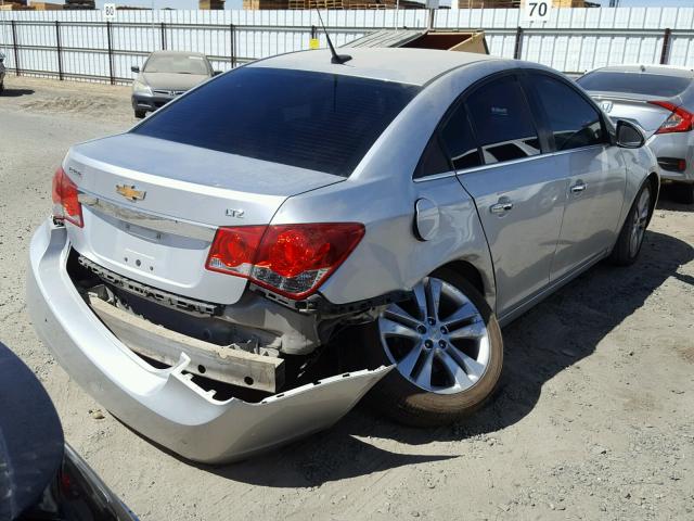 1G1PH5S93B7218405 - 2011 CHEVROLET CRUZE LTZ SILVER photo 4