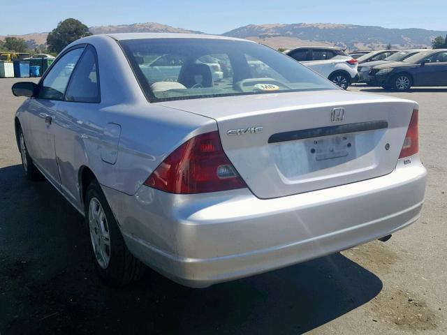 1HGEM21212L100150 - 2002 HONDA CIVIC DX SILVER photo 3