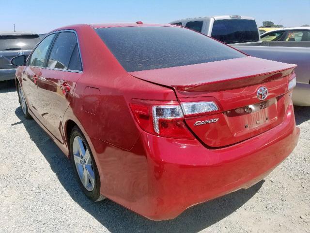 4T1BF1FK3CU593691 - 2012 TOYOTA CAMRY BASE RED photo 3