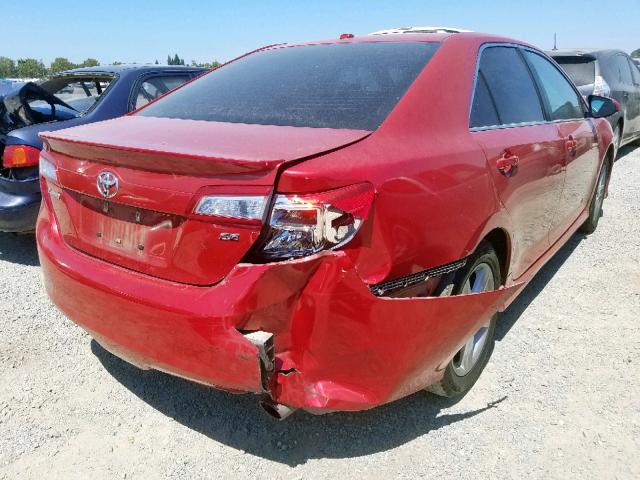 4T1BF1FK3CU593691 - 2012 TOYOTA CAMRY BASE RED photo 4