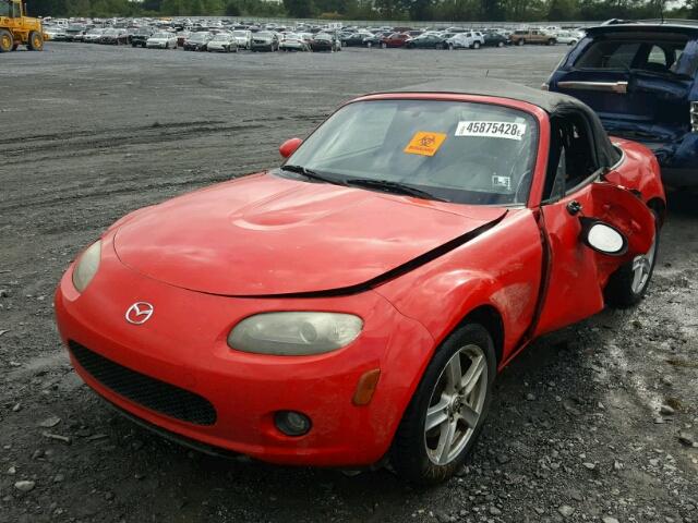 JM1NC25F460109849 - 2006 MAZDA MX-5 MIATA RED photo 2