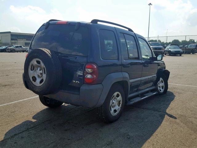 1J4GL48K57W501311 - 2007 JEEP LIBERTY SP BLUE photo 4