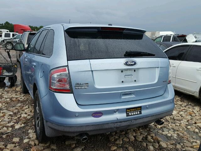 2FMDK38C28BB44800 - 2008 FORD EDGE SEL BLUE photo 3