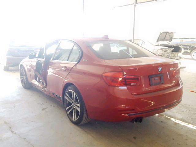 WBA8E1C39HA158730 - 2017 BMW 330E RED photo 3