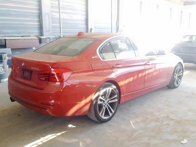 WBA8E1C39HA158730 - 2017 BMW 330E RED photo 4