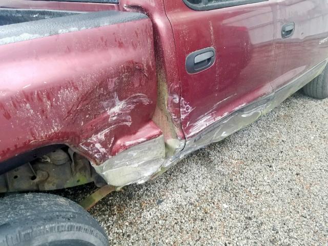 1B7GL2AN6YS672771 - 2000 DODGE DAKOTA QUA BURGUNDY photo 9