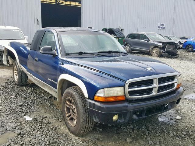 1B7GL42X92S513035 - 2002 DODGE DAKOTA SLT BLUE photo 1