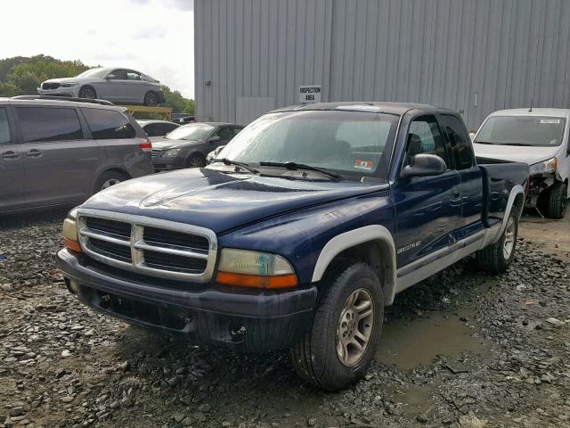 1B7GL42X92S513035 - 2002 DODGE DAKOTA SLT BLUE photo 2