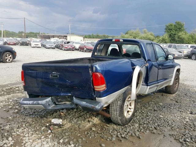 1B7GL42X92S513035 - 2002 DODGE DAKOTA SLT BLUE photo 4