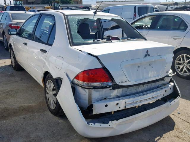 JA3AJ26E06U060487 - 2006 MITSUBISHI LANCER ES WHITE photo 3