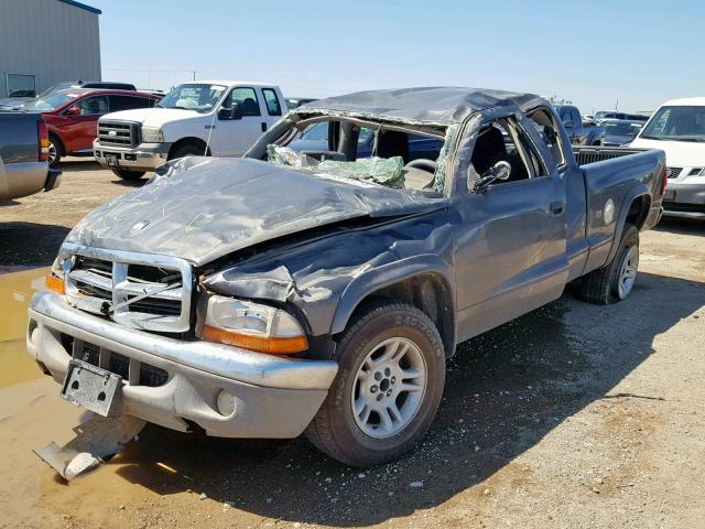 1D7GL42K64S500319 - 2004 DODGE DAKOTA SLT CHARCOAL photo 2