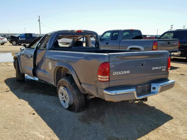 1D7GL42K64S500319 - 2004 DODGE DAKOTA SLT CHARCOAL photo 3